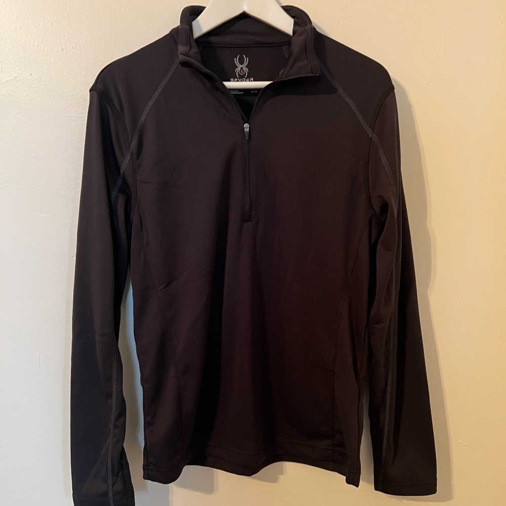 Mens Spyder Lightweight Half Zip Pullover in Black Size Small
